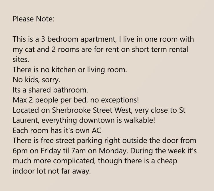 Room With King Bed In Shared 3 Bedroom Downtown Montréal Exteriör bild